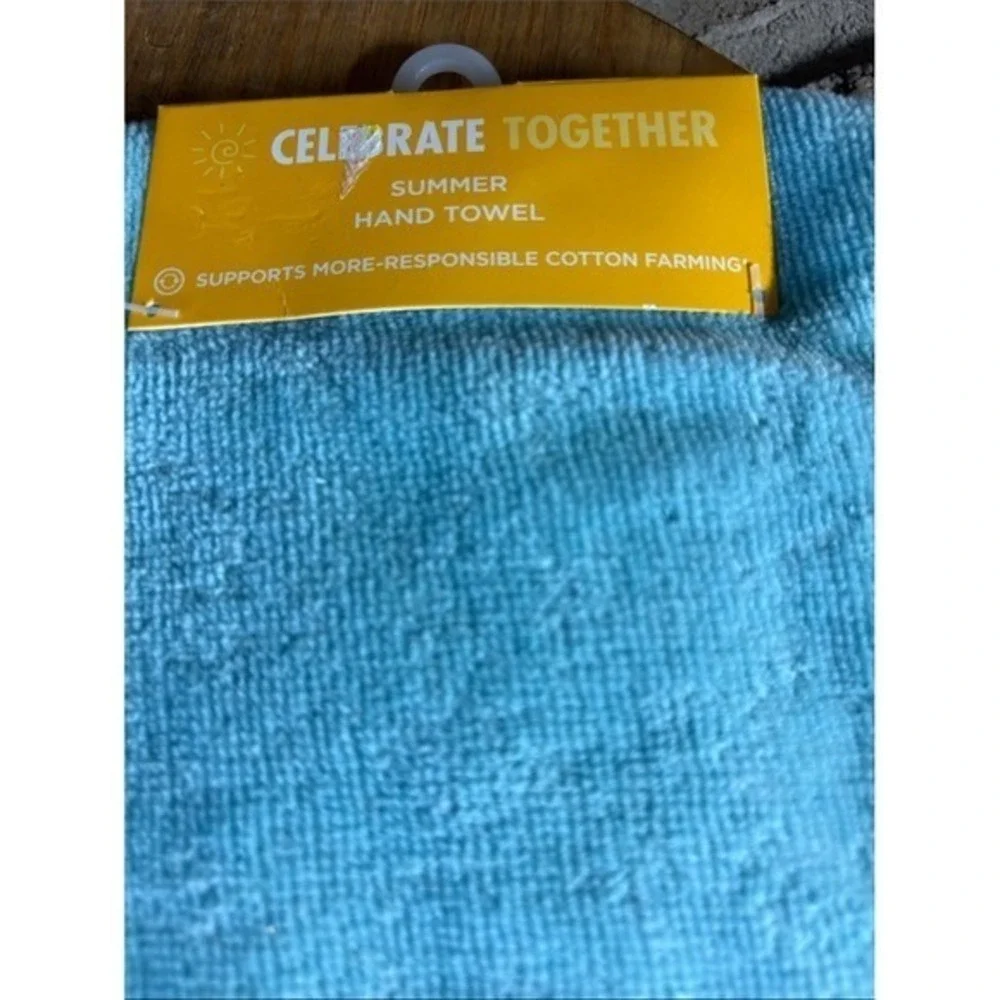 Celebrate Together Summer Beach Set of Hand Towels 2 Coastal Beach Vibe GIFT NEW